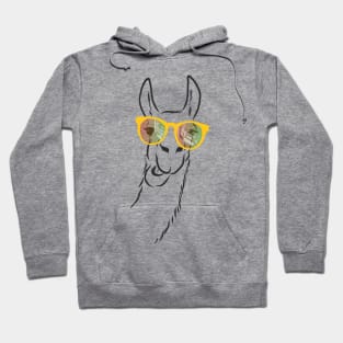 cute llama in fashionable glasses Hoodie